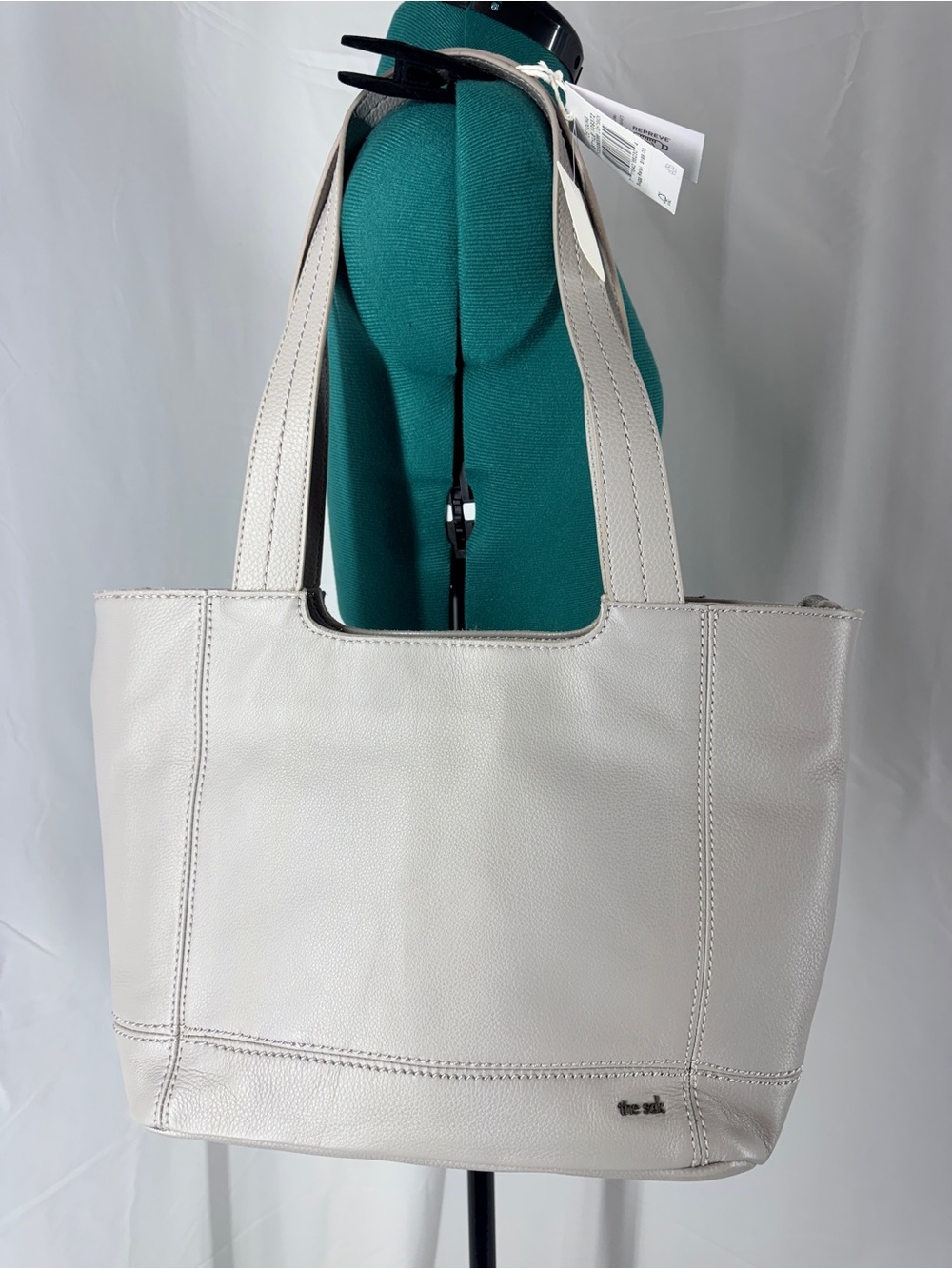 The Sak Light Gray Pebbled Leather Tote